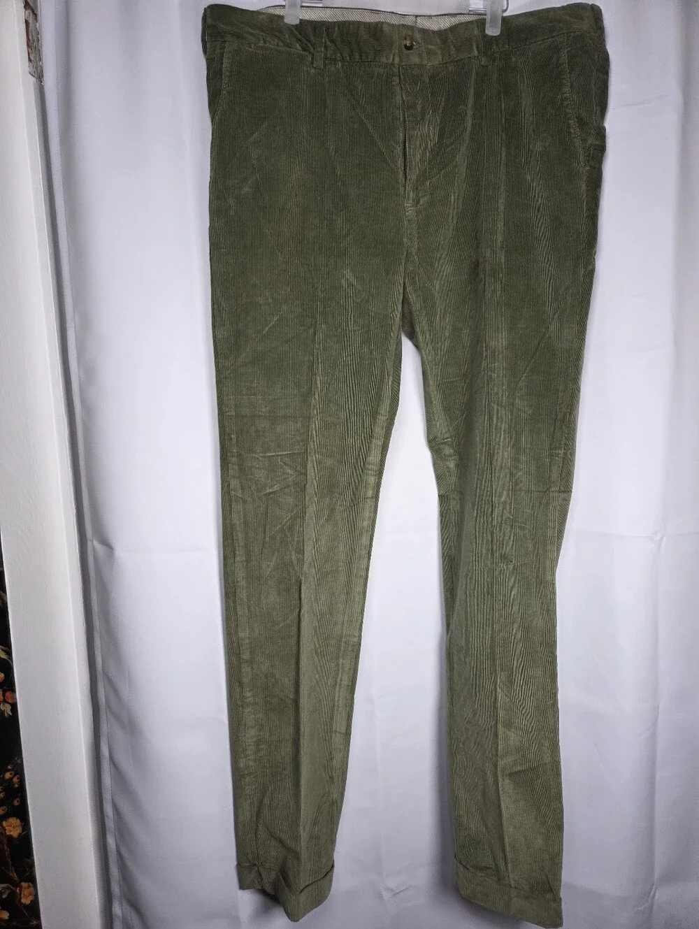 Bills Khakis Private Stock Slim Fit Green Corduroy Pants Men's 40 x 36 $248